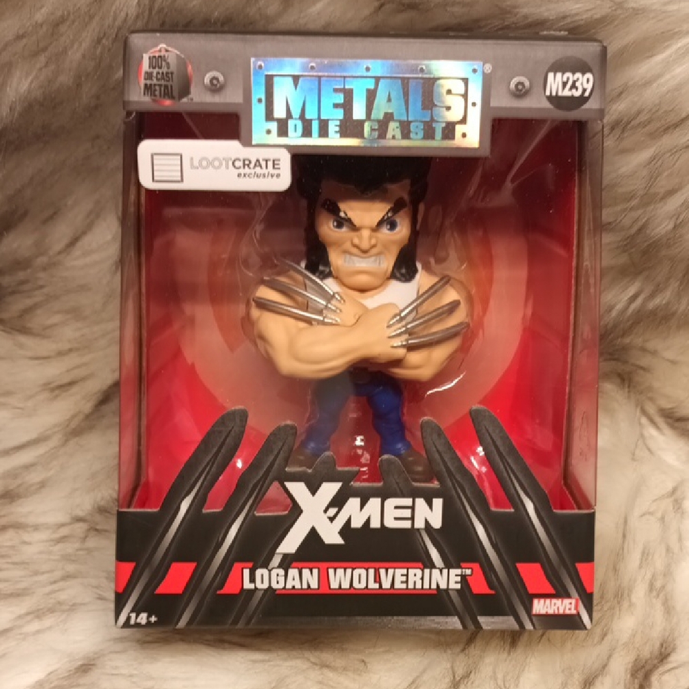 Marvel X-Men Logan Wolverine Die-Cast Figure with Red and Blue Accents